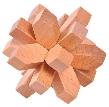 Classic Wooden Puzzle Mind Brain Teasers Burr Interlocking Puzzles Game Luban Kongming Lock Toy for Adults Children