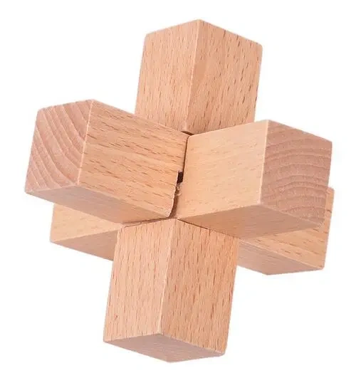 Classic Wooden Cross Puzzle Brain Teaser Brain Teasers Puzzles Game for Adults Children