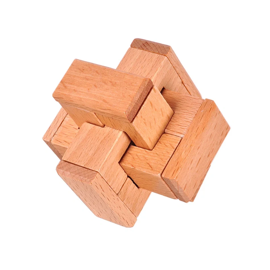 Classic Intelligence Wooden Cross Brain Teasers Puzzle
