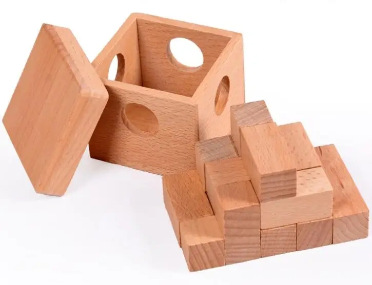 Desk Novalty Wooden Soma Cube Puzzle Mind Box Brain Teaser Game for Adults Kids