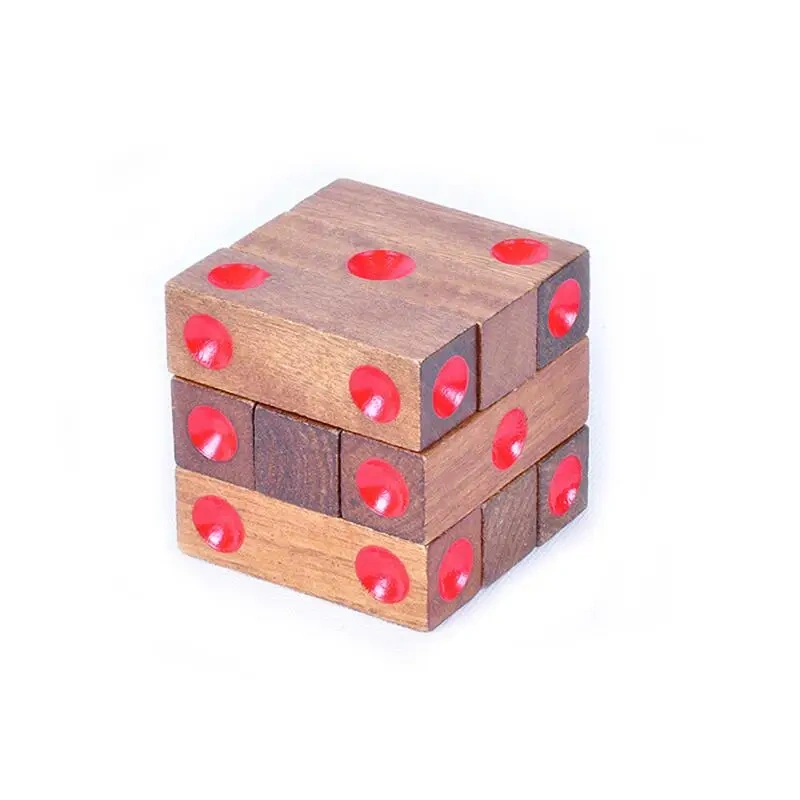 High Difficulty Level Dice Wooden Cube Puzzle Brain Teaser Game for Adults