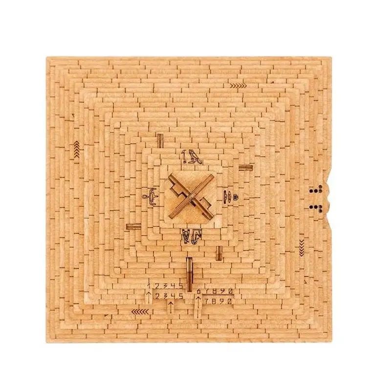 Gruelling Pyramid Wooden Puzzle Brain Teaser Secret Box Puzzles Game Gift for Adults Children