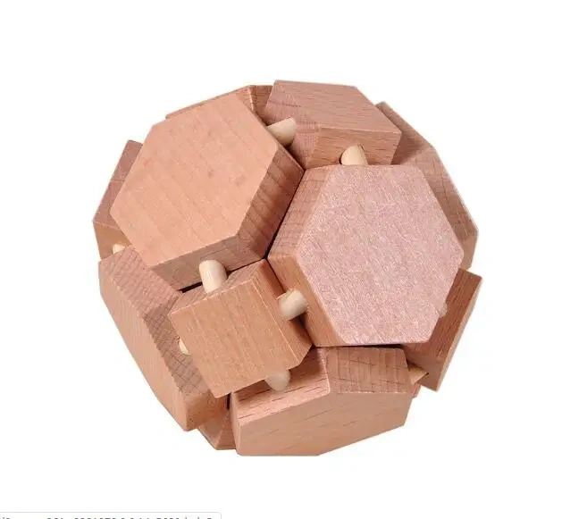 New 3D Wooden Puzzle Mind Brain Teaser Puzzles Game for Adults Kids