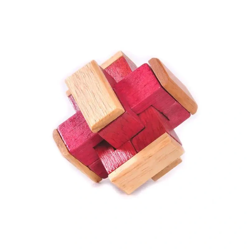 Classic Wooden Burr Puzzle Brain Teaser Game for Adults and Children