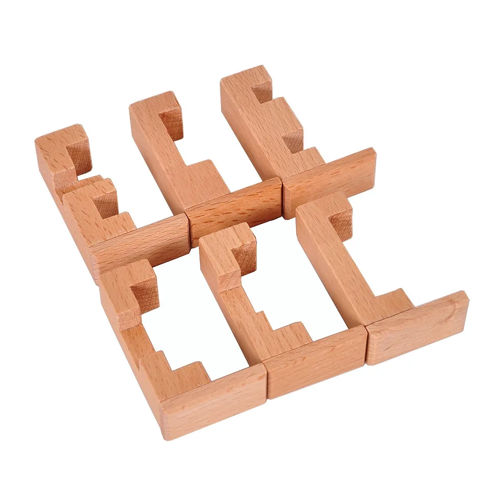 Classic Intelligence Wooden Cross Brain Teasers Puzzle