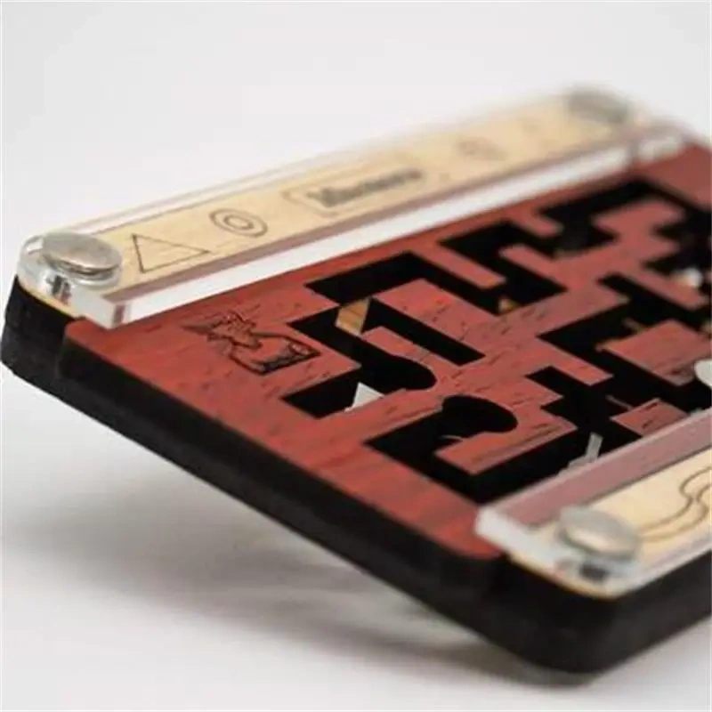 2021 New High Difficulty Level Two Layers  Wooden Sliding Maze Puzzle Logic Brain Teaser Puzzles Game for Adults