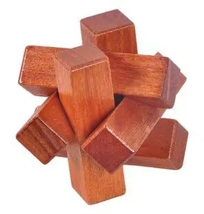 Mini Size Intelligence Wooden Burr Puzzle Brain Teaser Game for Adults Kids