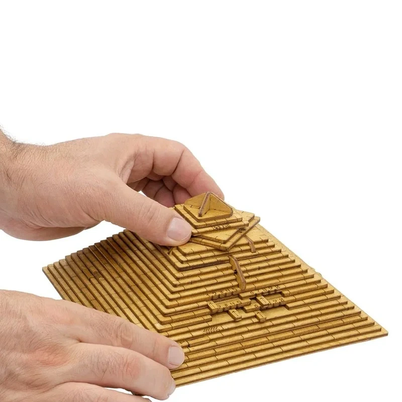 Gruelling Pyramid Wooden Puzzle Brain Teaser Secret Box Puzzles Game Gift for Adults Children