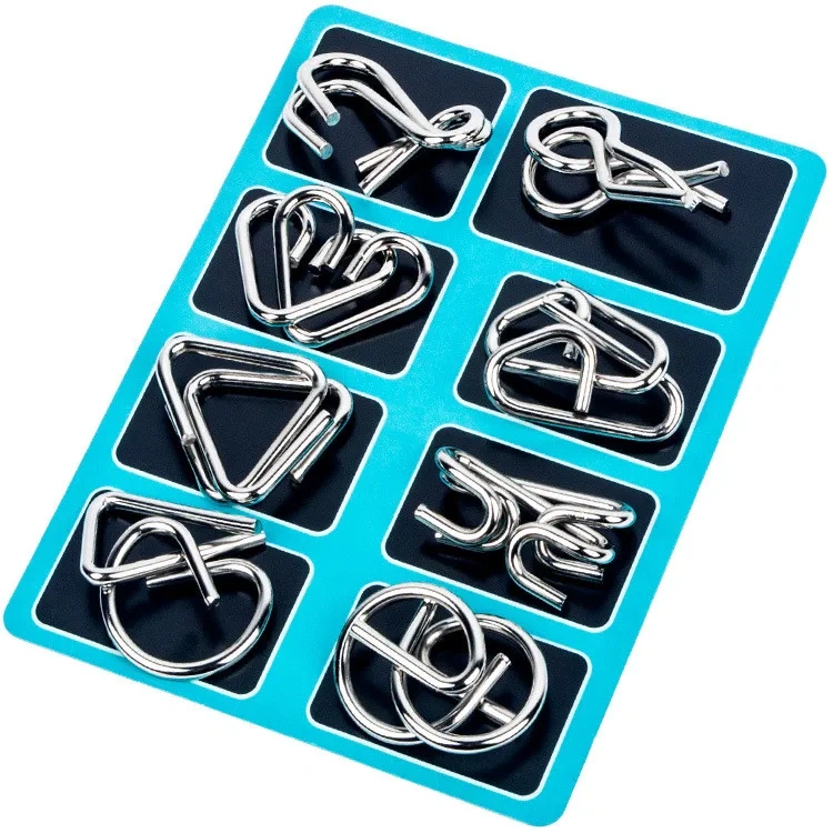 Hot Set Metal Wire Puzzle Baffling Magic Brain Teaser Puzzles Game Toys for Children Adults