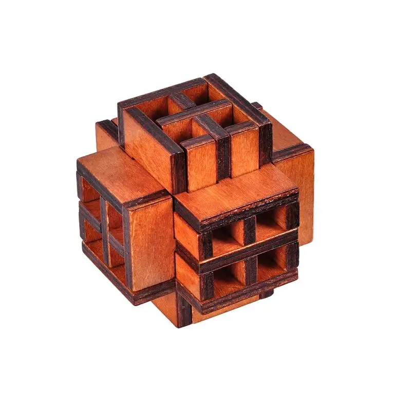 3PCS/Set 3D Wooden Interlocking Burr Puzzles Brain Teasers Game Toys for Adults Children