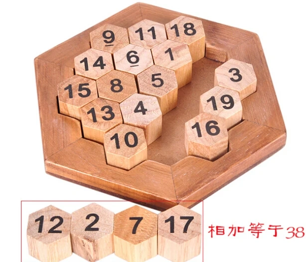 Classic Math Wood Game Toy Mind Brain Teaser Wooden Puzzles for Adults Children Kids