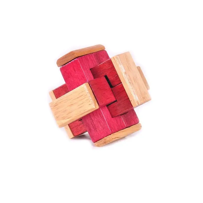 Classic Wooden Burr Puzzle Brain Teaser Game for Adults and Children