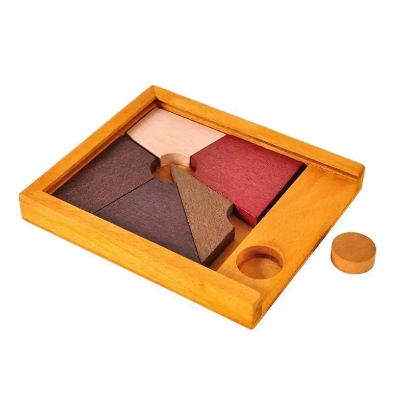 New Challenging Wooden Tangram Board Puzzles Mind Brain Teaser Game