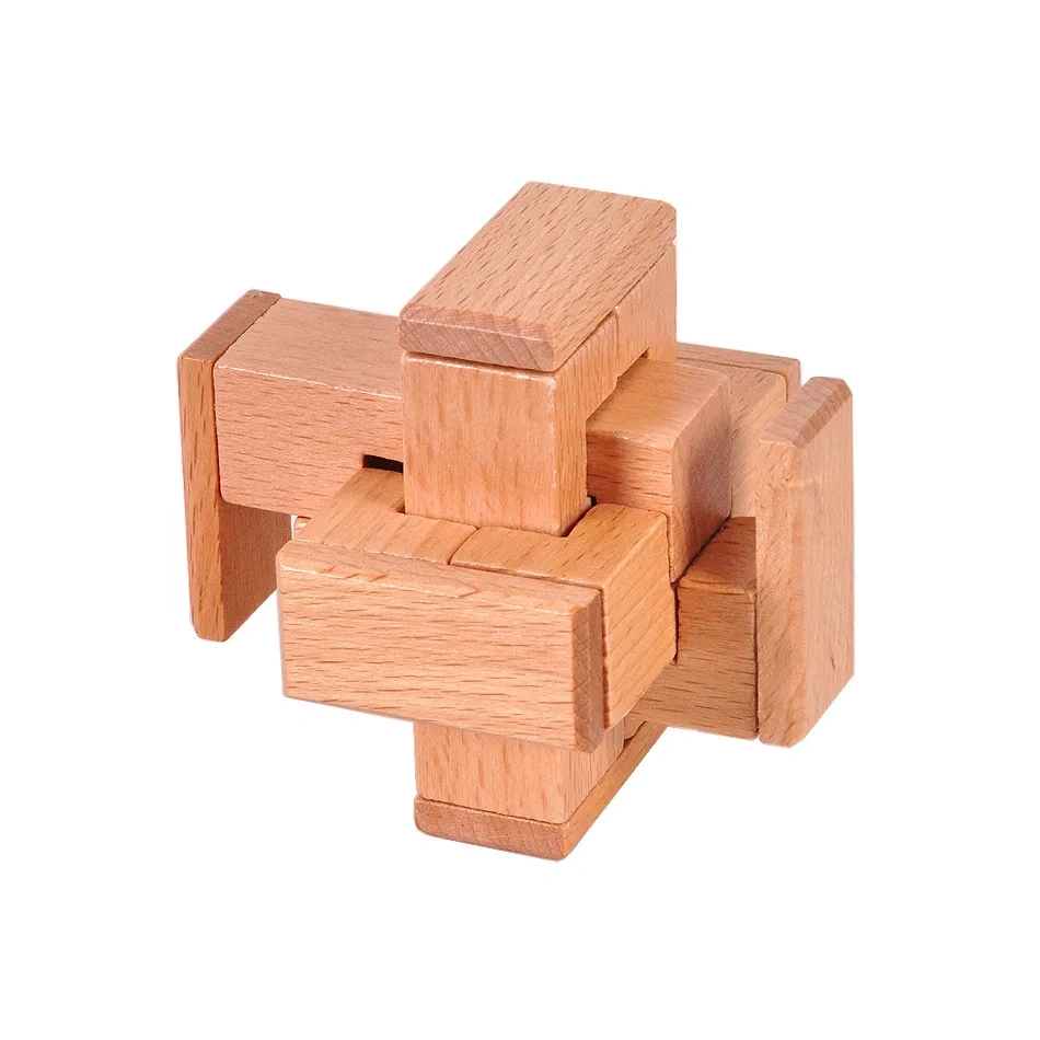 Classic Intelligence Wooden Cross Brain Teasers Puzzle