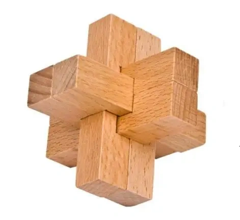 Classic Wooden Puzzle Mind Brain Teasers Burr Interlocking Puzzles Game Luban Kongming Lock Toy for Adults Children