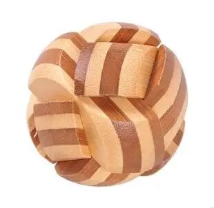 New Mini Size Bamboo Wooden Brain Teaser Puzzle Game for Adults Kids Size 4.5cm