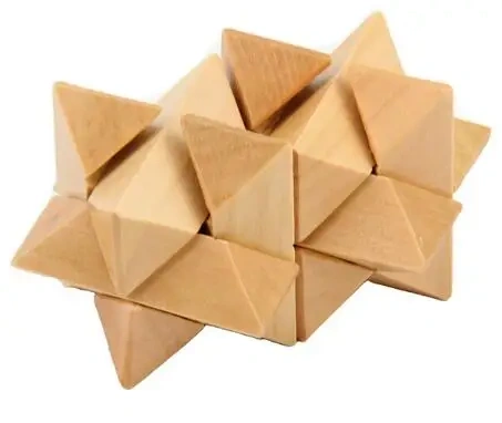 Classic Wooden Brain Teaser Wood Burr Puzzles Game for Adults Kids