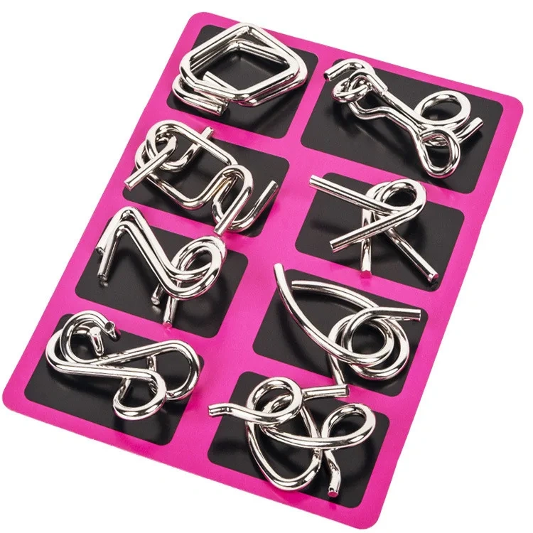 Hot Set Metal Wire Puzzle Baffling Magic Brain Teaser Puzzles Game Toys for Children Adults
