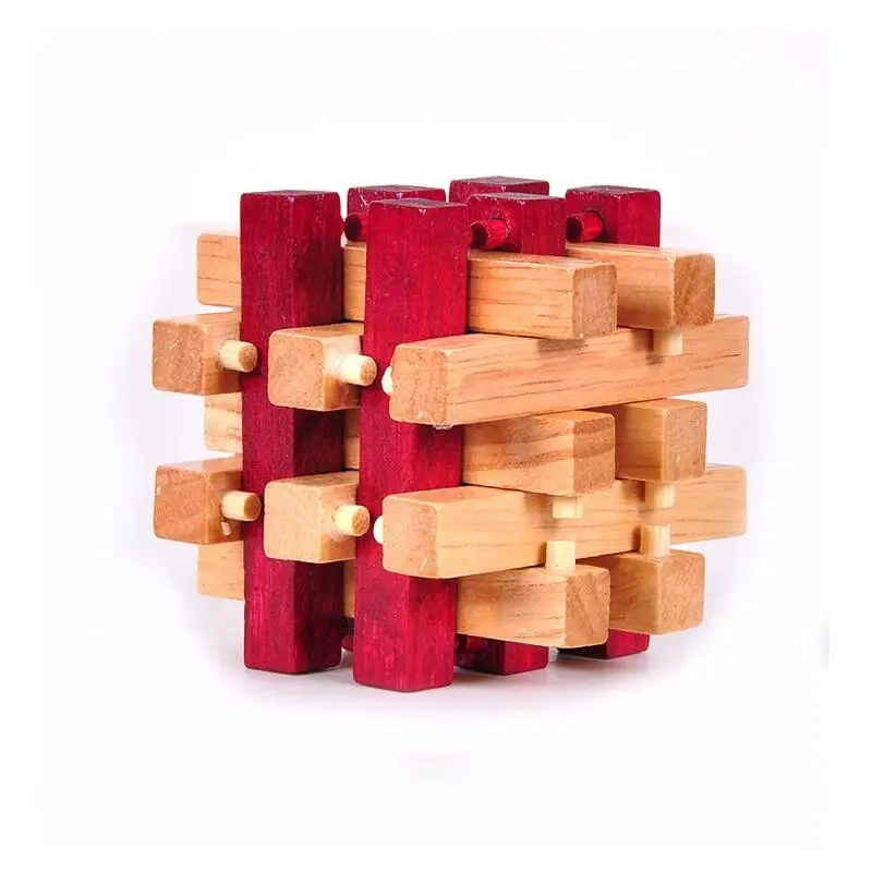Classic 18-piece Wooden Burr Brain Teasers Puzzle Game for Adults Children