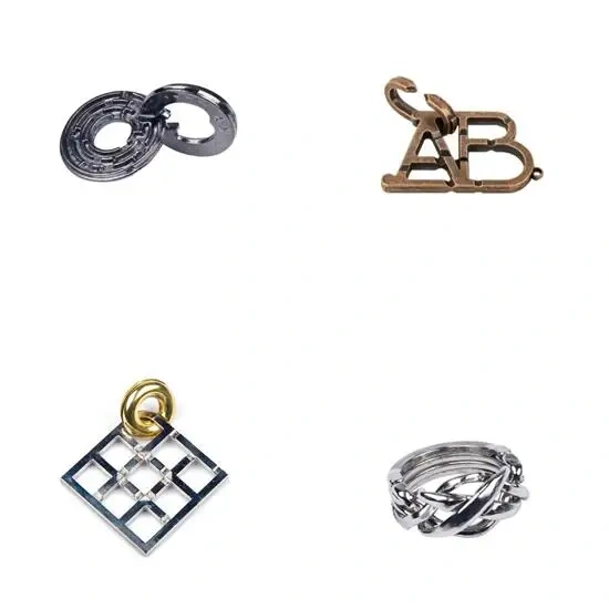 Classic Metal Brain Teasers Lock Ring Puzzle Magic Wire Rope Puzzles Game for Adults Kids