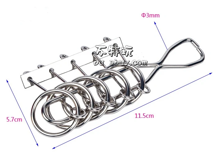 Classic Five Linked Rings Metal Wire Puzzles Brain Teaser Game Toys for Adults and Children