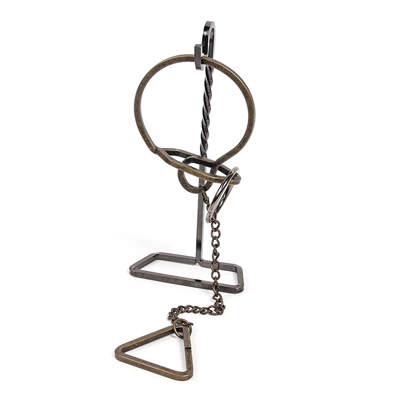 Classic Metal Brain Teasers Lock Ring Puzzle Magic Wire Rope Puzzles Game for Adults Kids
