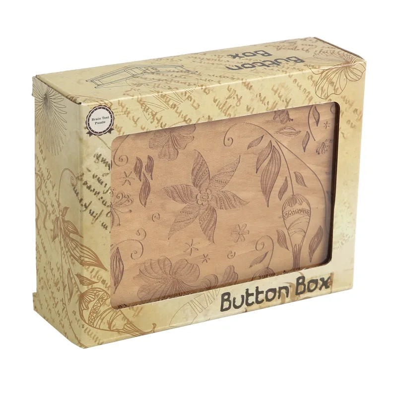 Logic Wooden Brain Teaser Puzzles Mind Secret Box Puzzle Gift for Adults Kids