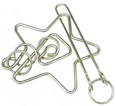Classic Intelligence Metal Wire Puzzle Baffling Brain Teaser Magic Rings Puzzles Game for Adults Children