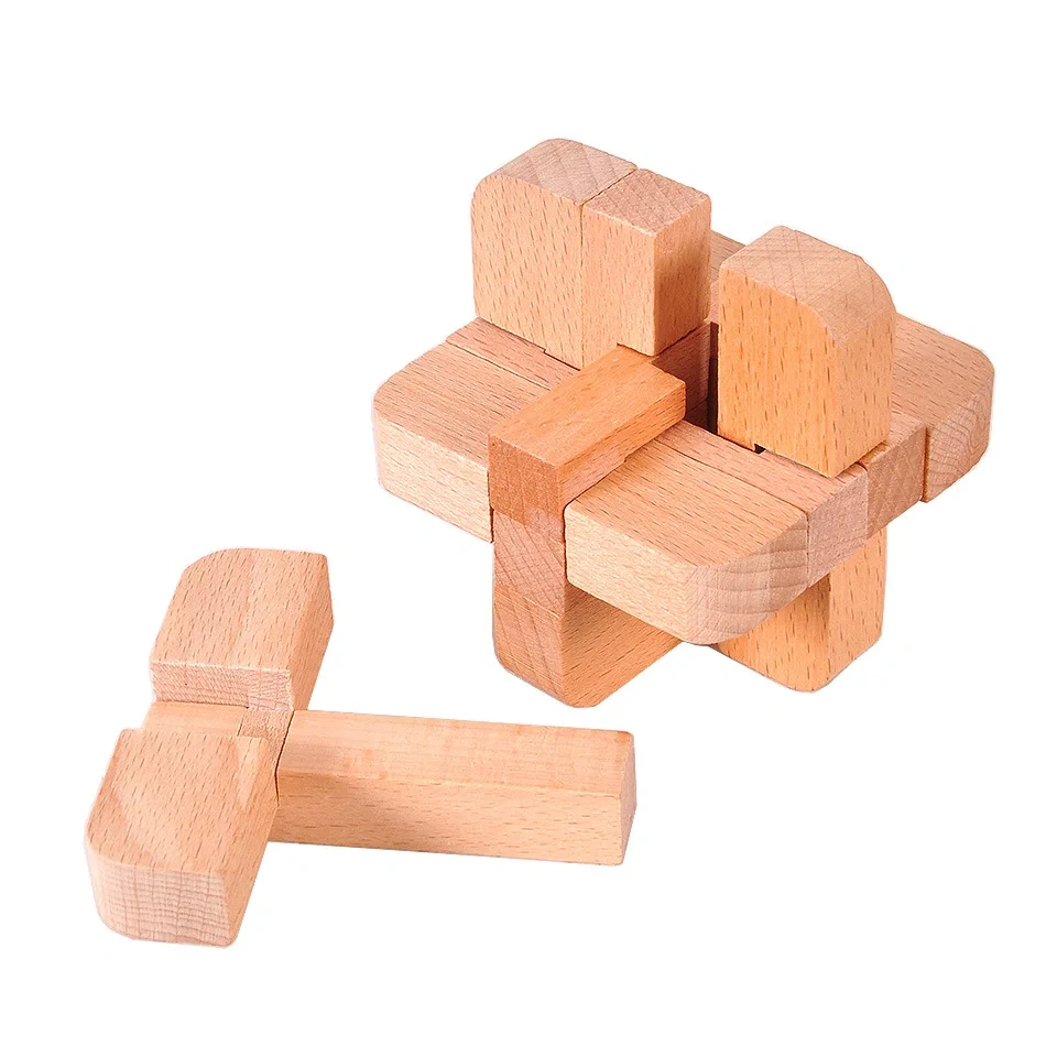 5PCS/LOT Wooden Puzzles Traditional Educational Brain Teasers Game
