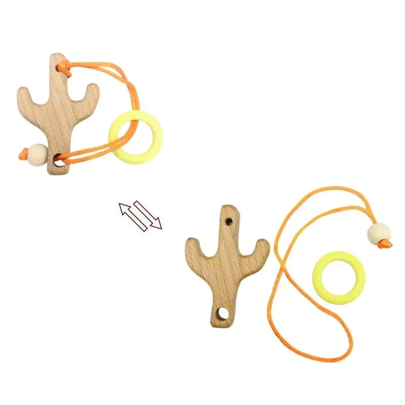 2023 New Wooden Rope Brain Teasers Rope Puzzle Game