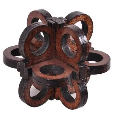 Classic Wooden Brain Teaser Wood Burr Puzzles Game for Adults Kids