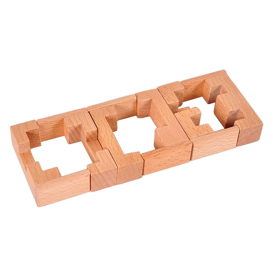 Classic Intelligence Wooden Cross Brain Teasers Puzzle
