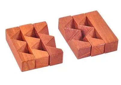Mini Size Intelligence Wooden Burr Puzzle Brain Teaser Game for Adults Kids