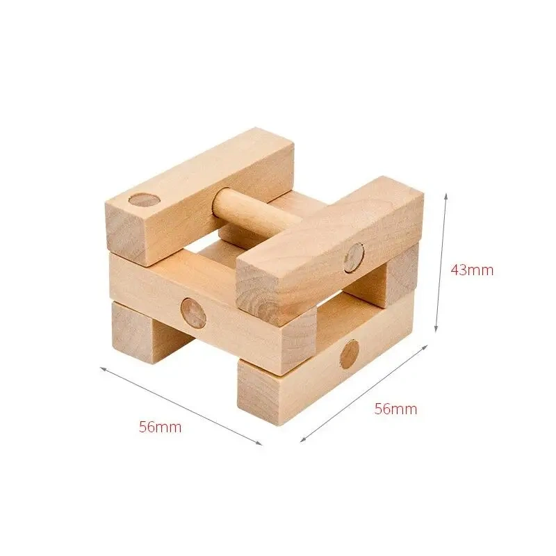 Three Dimension Mind Brain Teaser Wooden Interlocking Puzzles Game for Kids and Adults