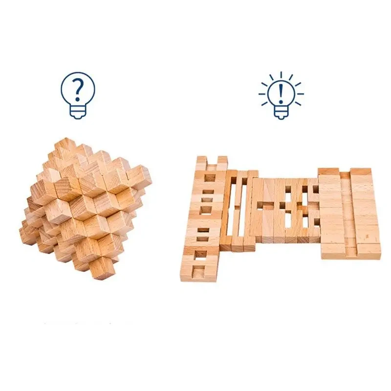 High Difficulty Level Wooden Burr Interlocking Puzzle Brain Teaser Game for Adults