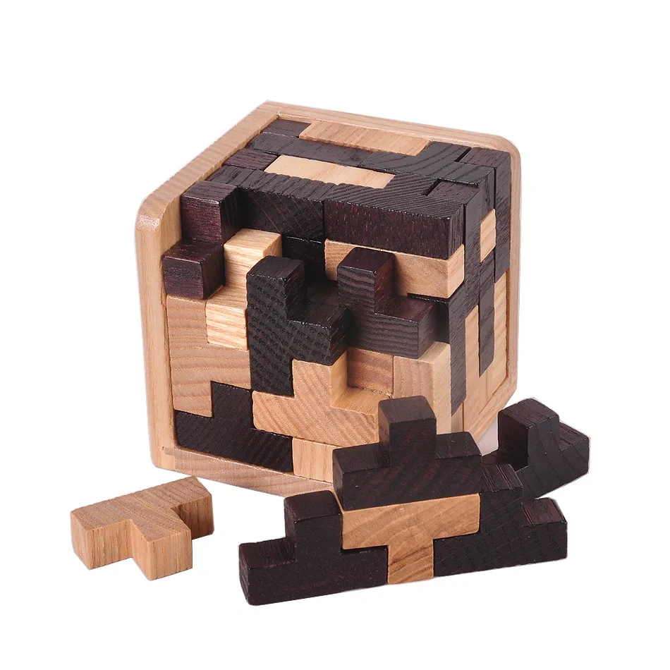 Classic 3D Wooden Brain Teasers Puzzles Game