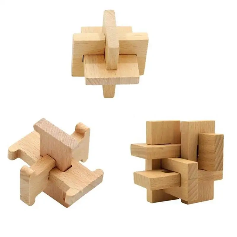 5PCS/LOT Wooden Puzzles Traditional Educational Brain Teasers Game