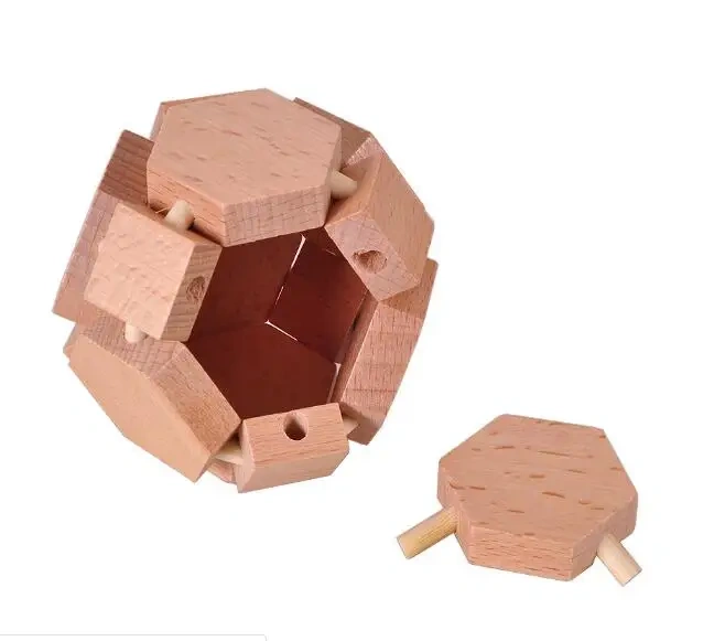 New 3D Wooden Puzzle Mind Brain Teaser Puzzles Game for Adults Kids