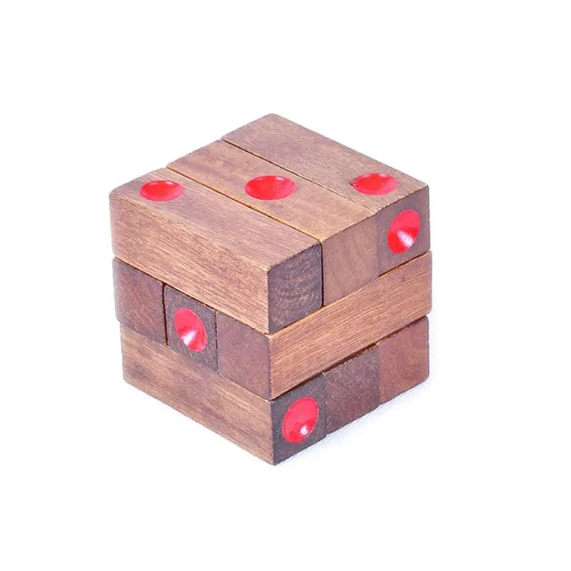 High Difficulty Level Dice Wooden Cube Puzzle Brain Teaser Game for Adults