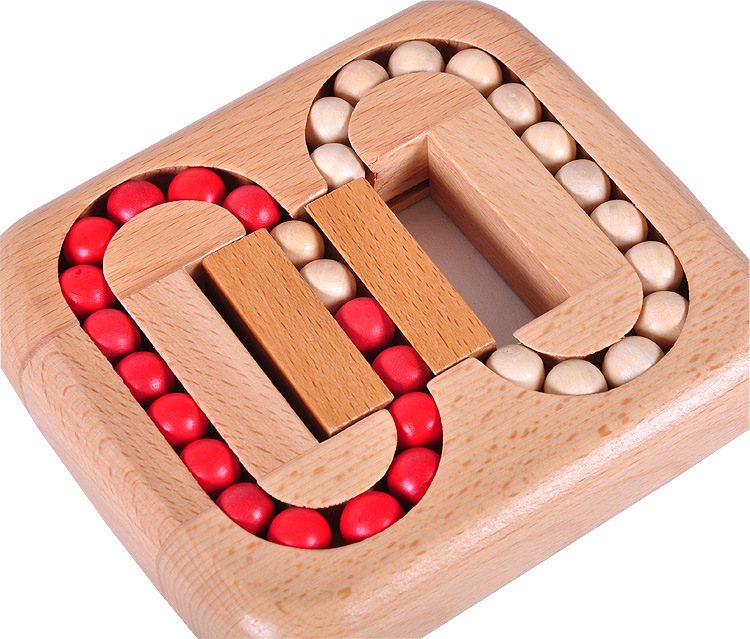 Classic Wood Game Mind Brain Teaser Beads Wooden Puzzle for Adults Children