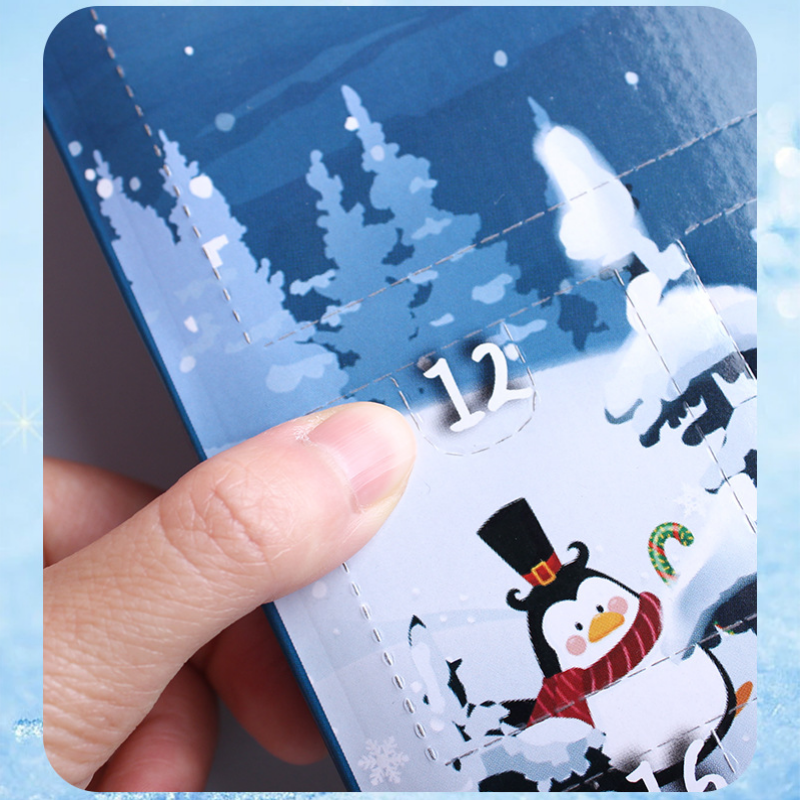 24PCS/Set Advent Calendar Christmas Gift Countdown Metal Wire Puzzle Plastic Burr Beads Brain Teasers Puzzles Gift for Children