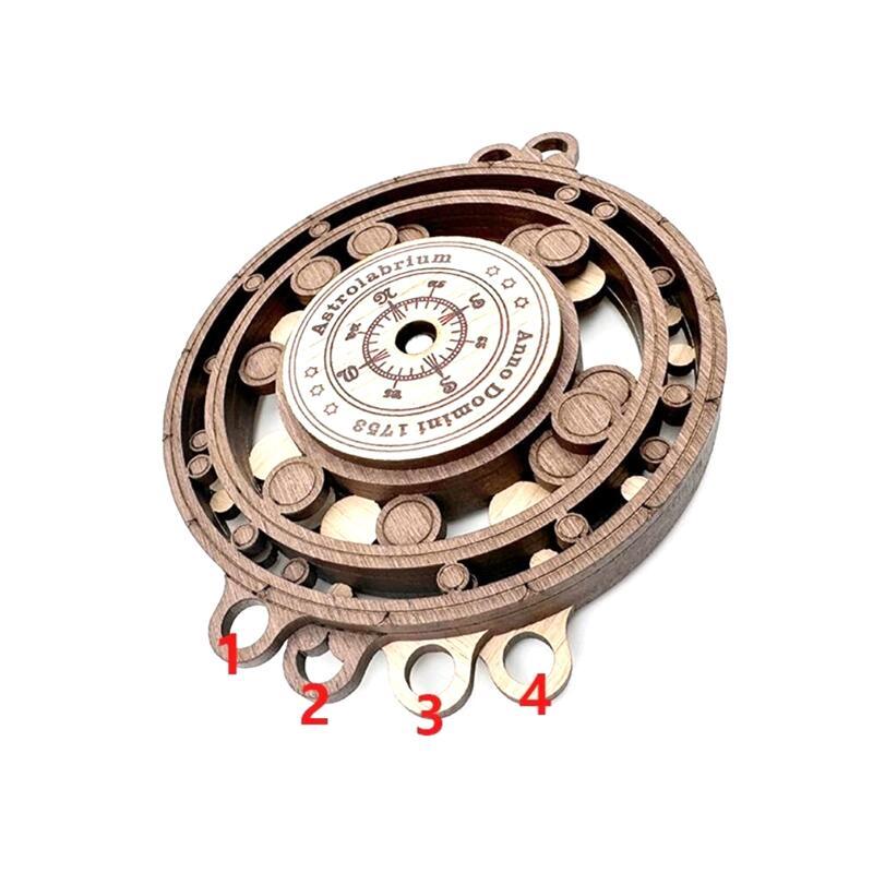 Gruelling IQ Wooden Astrolabrium Puzzle Logic Mind Brain Teasers Game Gift High Difficulty Level