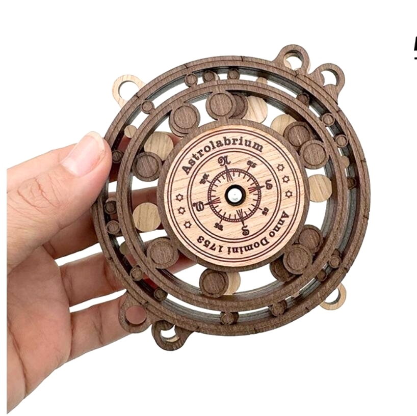 Gruelling IQ Wooden Astrolabrium Puzzle Logic Mind Brain Teasers Game Gift High Difficulty Level