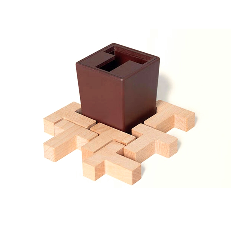 Challenging Six T Logic 3D Mind Box Brain Teasers Wooden Puzzles Game