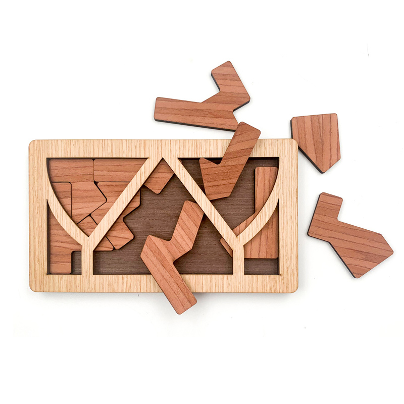 Kite-shaped IQ Wooden PUzzle Mind Brain Teasers Board Puzzles Game