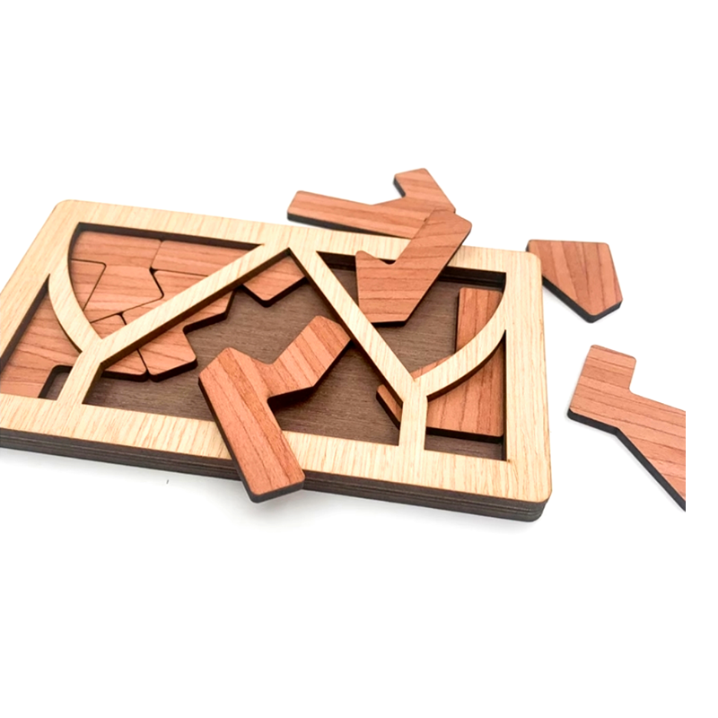 Kite-shaped IQ Wooden PUzzle Mind Brain Teasers Board Puzzles Game