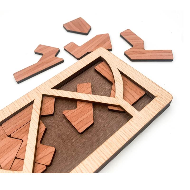 Kite-shaped IQ Wooden PUzzle Mind Brain Teasers Board Puzzles Game