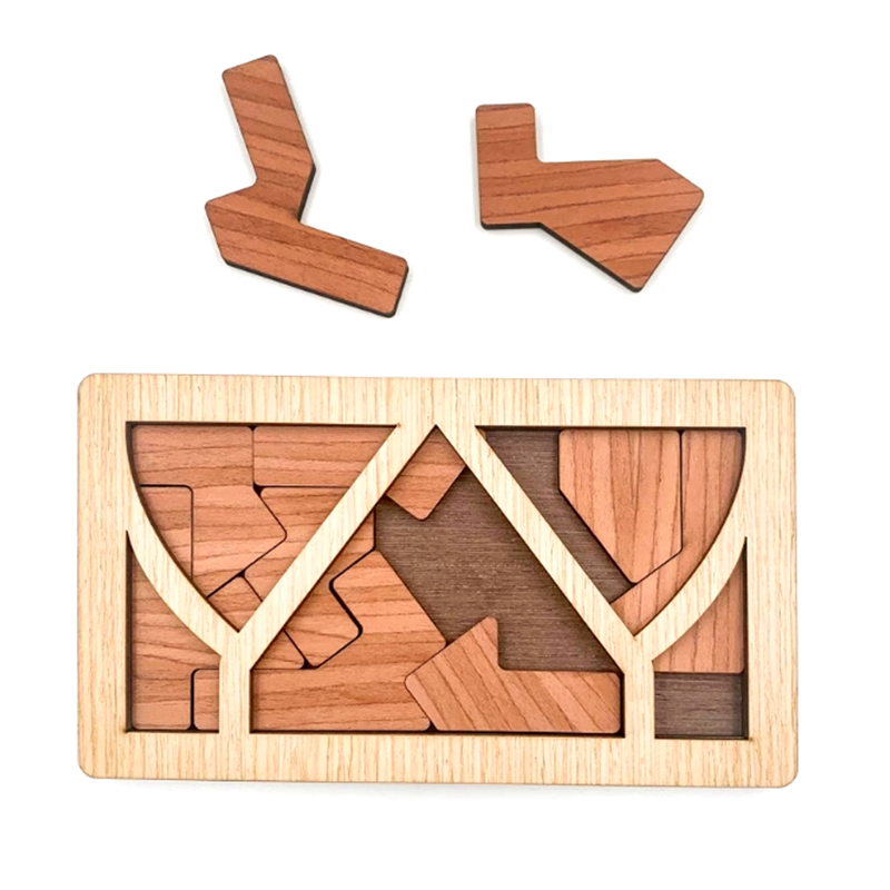 Kite-shaped IQ Wooden PUzzle Mind Brain Teasers Board Puzzles Game