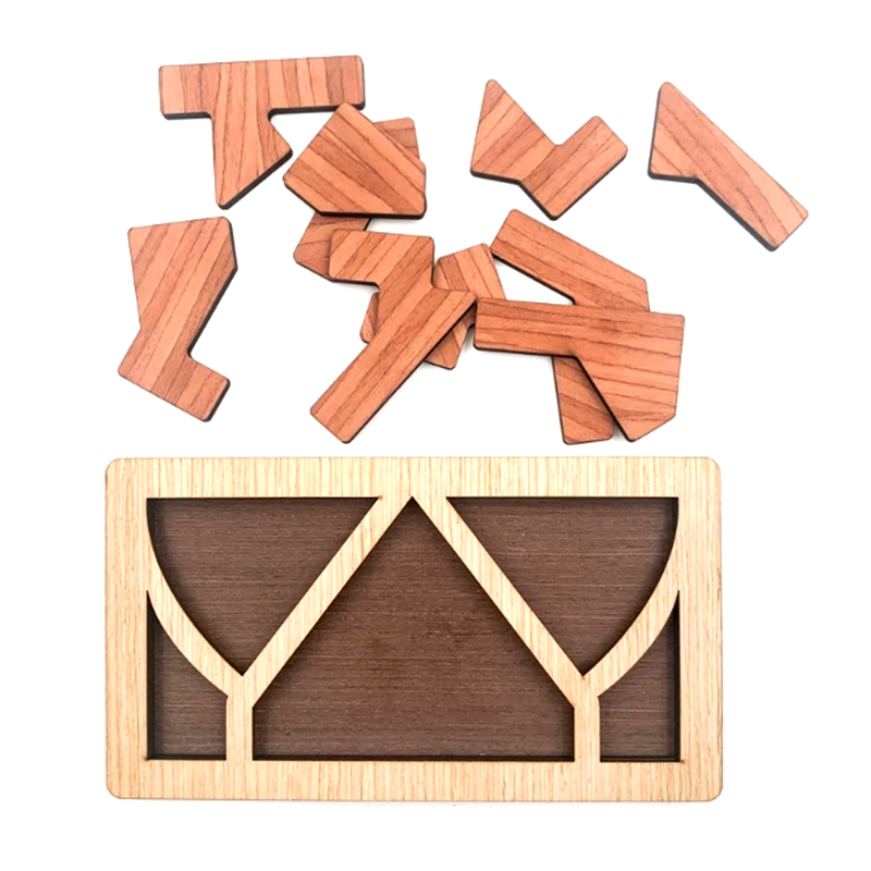 Kite-shaped IQ Wooden PUzzle Mind Brain Teasers Board Puzzles Game
