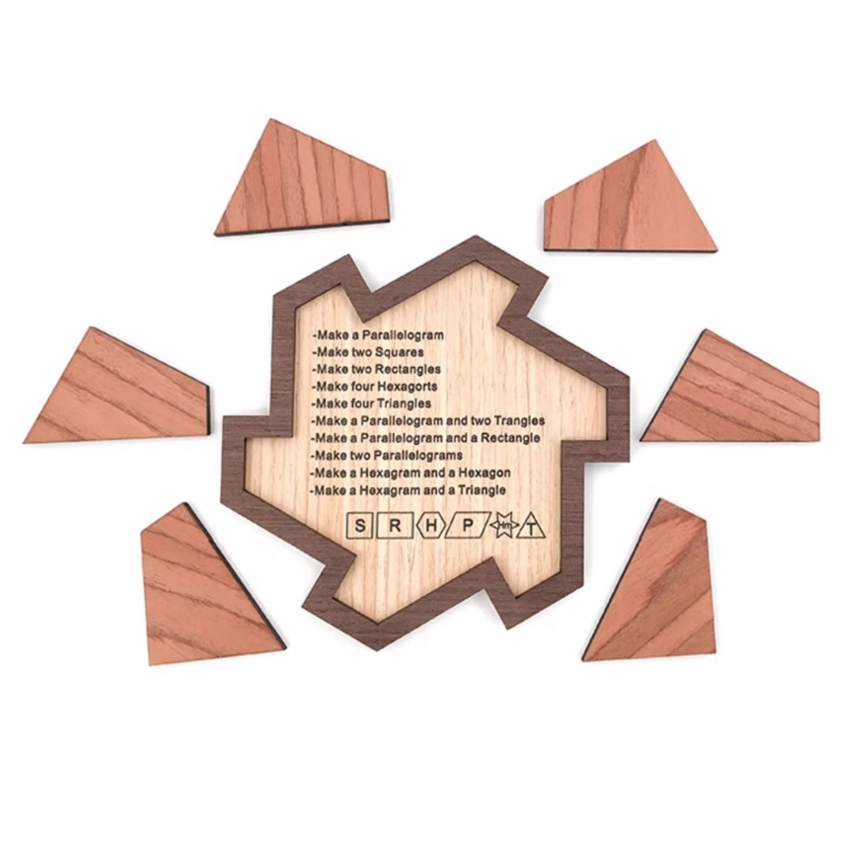 6 Teile PUzzle IQ Logic Mind Wooden Brain Teasers Board Puzzles Game